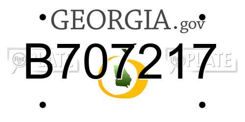 B707217 Georgia License Plate