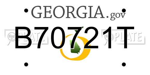B70721T Georgia License Plate