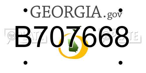 B707668 Georgia License Plate