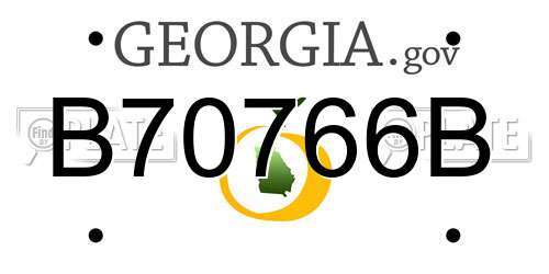 B70766B Georgia License Plate