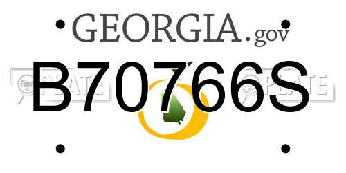 B70766S Georgia License Plate