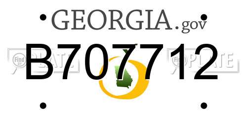 B707712 Georgia License Plate