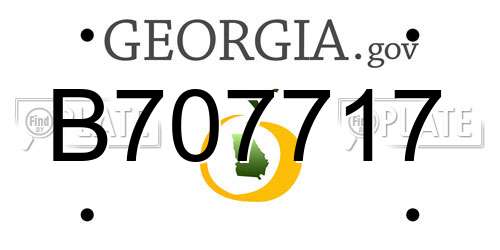 B707717 Georgia License Plate