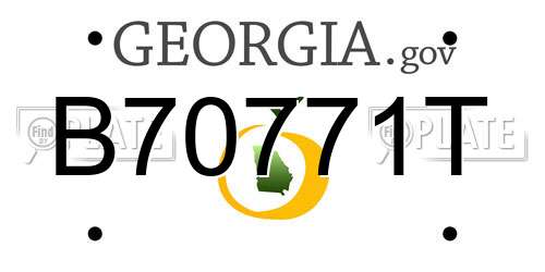 B70771T Georgia License Plate