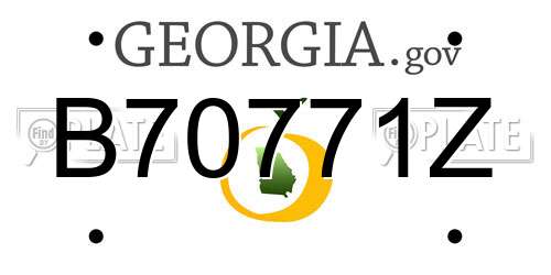 B70771Z Georgia License Plate