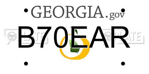 B70EAR Georgia License Plate