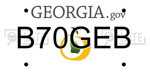 B70GEB Georgia License Plate