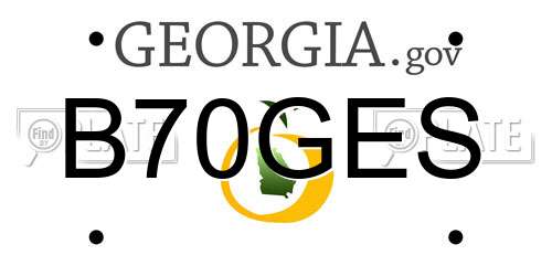 B70GES Georgia License Plate