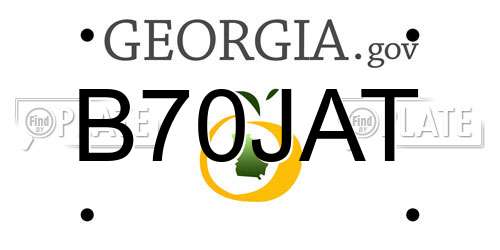 B70JAT Georgia License Plate