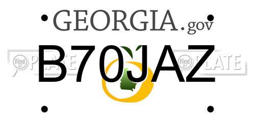 B70JAZ Georgia License Plate
