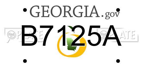 B7125A Georgia License Plate