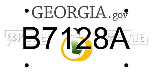 B7128A Georgia License Plate