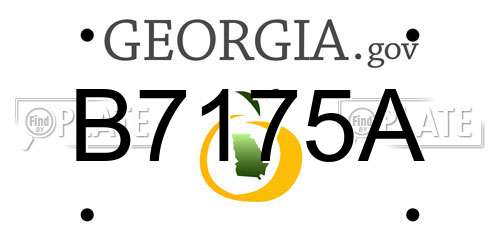 B7175A Georgia License Plate