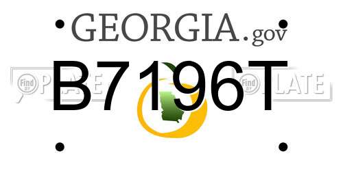B7196T Georgia License Plate