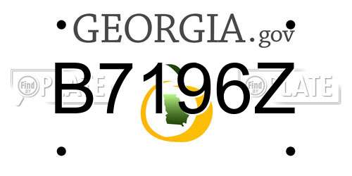 B7196Z Georgia License Plate