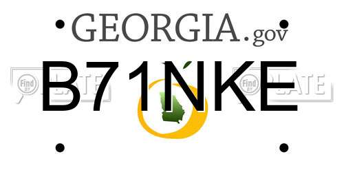 B71NKE Georgia License Plate