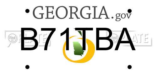 B71TBA Georgia License Plate