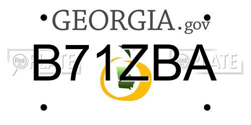 B71ZBA Georgia License Plate