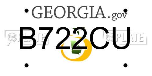 B722CU Georgia License Plate