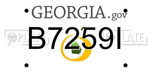 B7259I Georgia License Plate