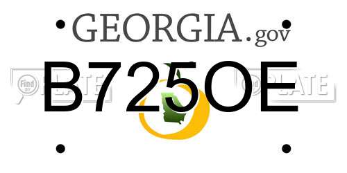 B725OE Georgia License Plate