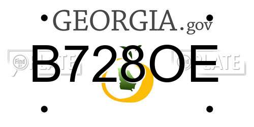 B728OE Georgia License Plate