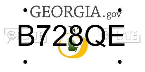 B728QE Georgia License Plate
