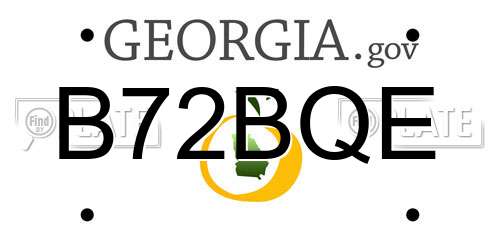 B72BQE Georgia License Plate