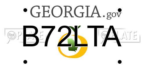 B72LTA Georgia License Plate