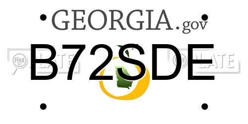 B72SDE Georgia License Plate