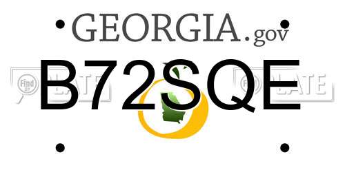 B72SQE Georgia License Plate