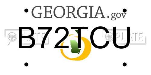 B72TCU Georgia License Plate