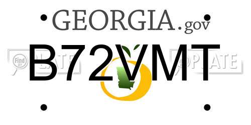 B72VMT Georgia License Plate