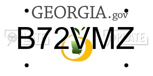 B72VMZ Georgia License Plate