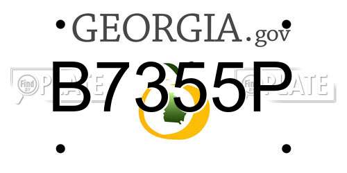 B7355P Georgia License Plate