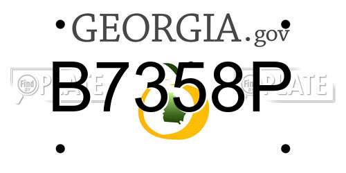 B7358P Georgia License Plate