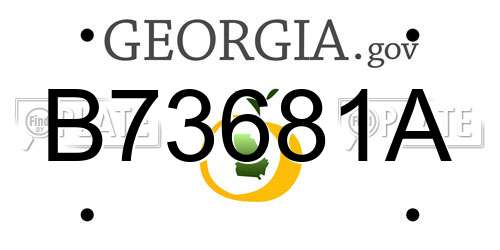 B73681A Georgia License Plate