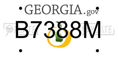 B7388M Georgia License Plate