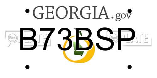 B73BSP Georgia License Plate