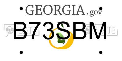 B73SBM Georgia License Plate