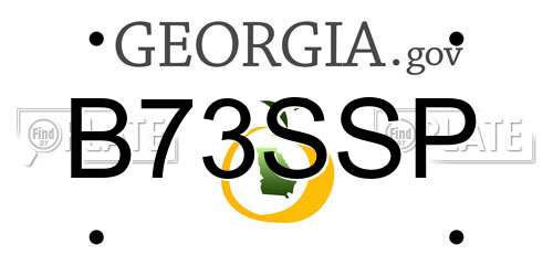 B73SSP Georgia License Plate
