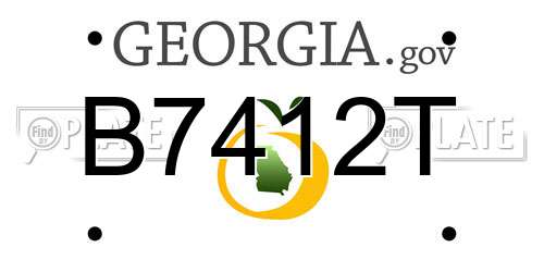 B7412T Georgia License Plate