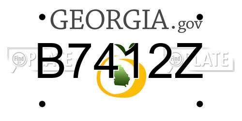 B7412Z Georgia License Plate