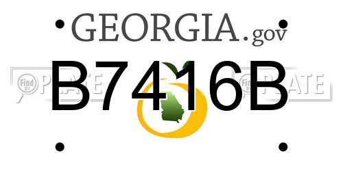 B7416B Georgia License Plate
