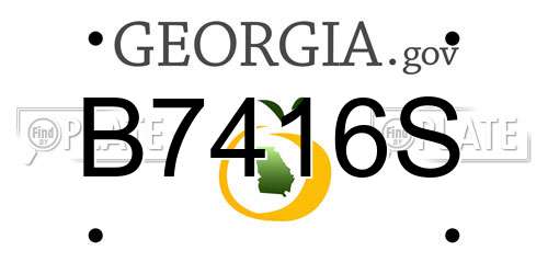 B7416S Georgia License Plate