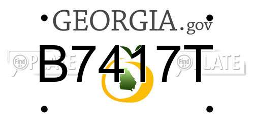 B7417T Georgia License Plate