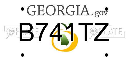 B741TZ Georgia License Plate