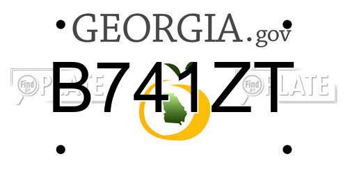 B741ZT Georgia License Plate