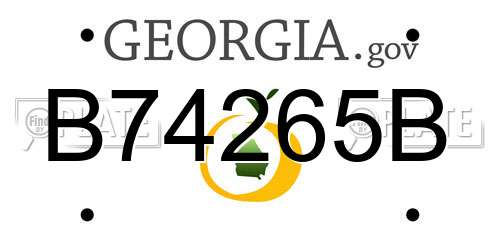 B74265B Georgia License Plate