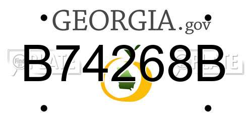 B74268B Georgia License Plate
